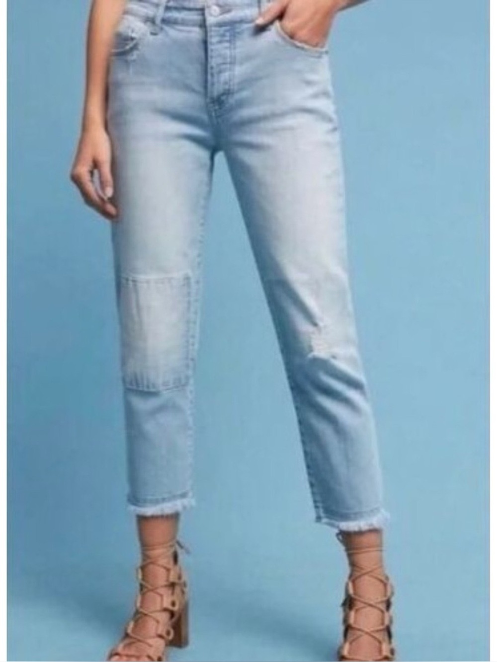 Pilcro And The Letterpress Anthropologie Hyphen Light Denim Crop Jeans Size 31